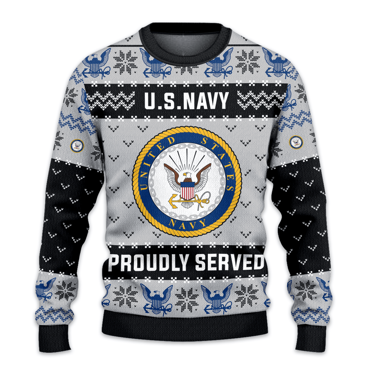 US NAVY 250th Years Of Service All-Over-Print Sweater