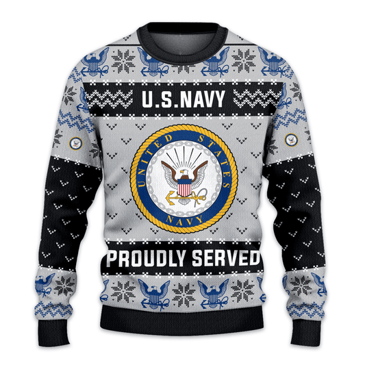US NAVY 250th Years Of Service All-Over-Print Sweater