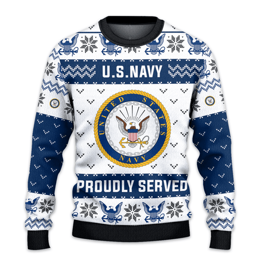 US NAVY 250th Years Of Service All-Over-Print Sweater