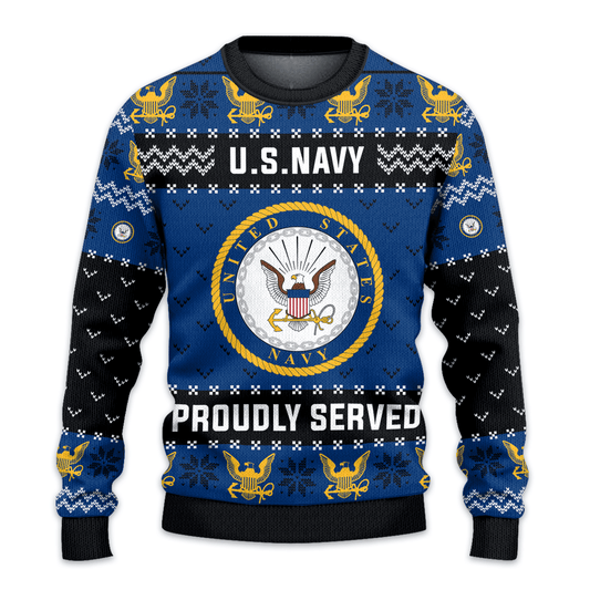 US NAVY 250th Years Of Service All-Over-Print Sweater