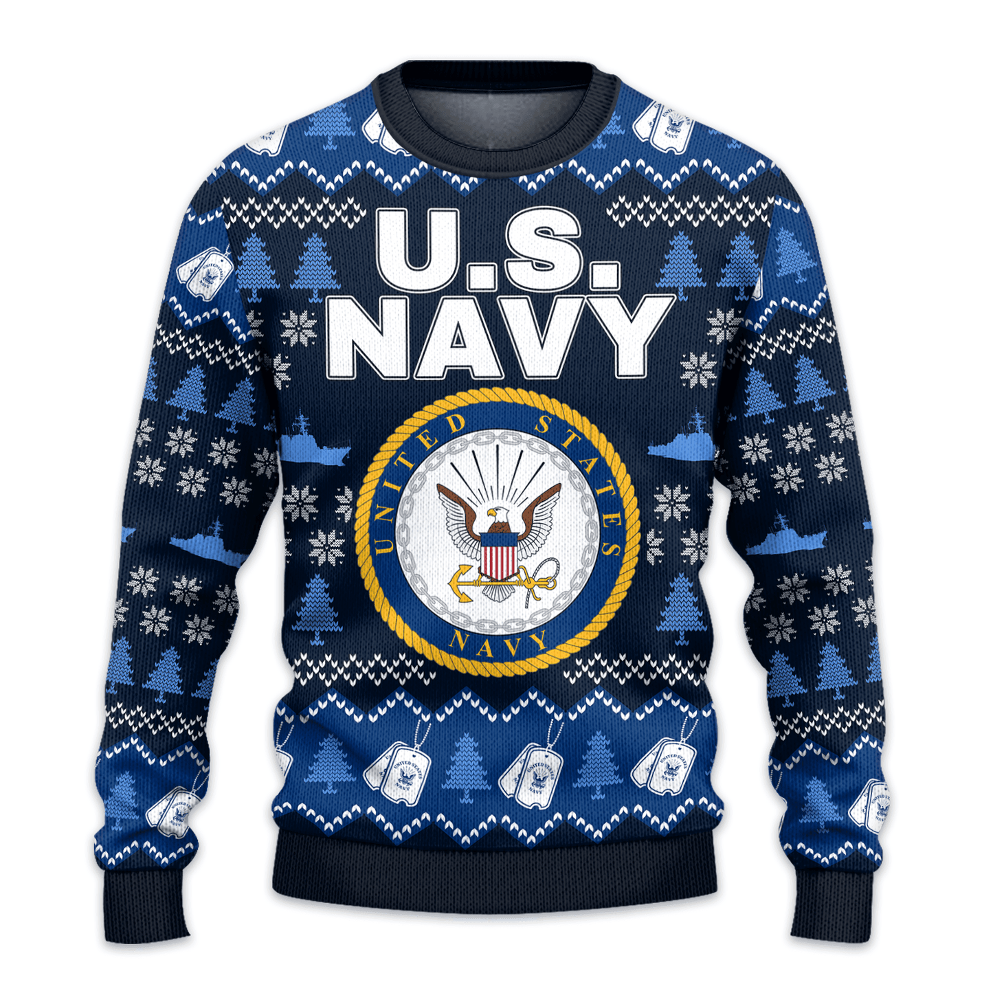 US NAVY 250th Years Of Service All-Over-Print Sweater