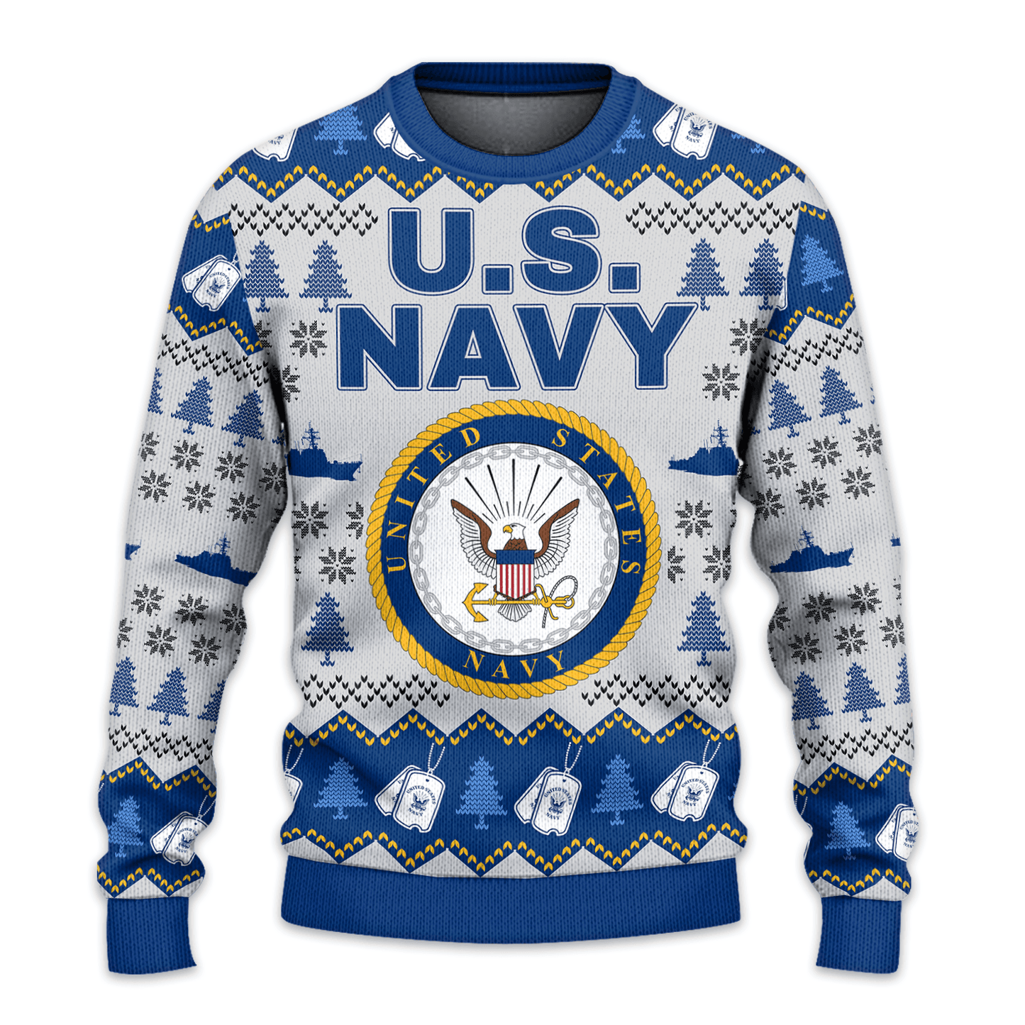 US NAVY 250th Years Of Service All-Over-Print Sweater