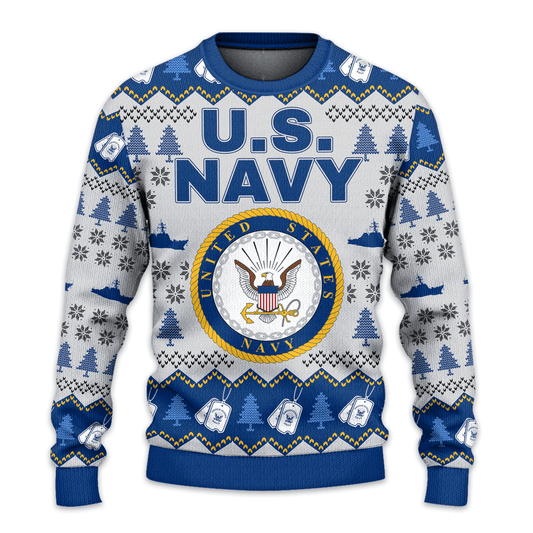 US NAVY 250th Years Of Service All-Over-Print Sweater