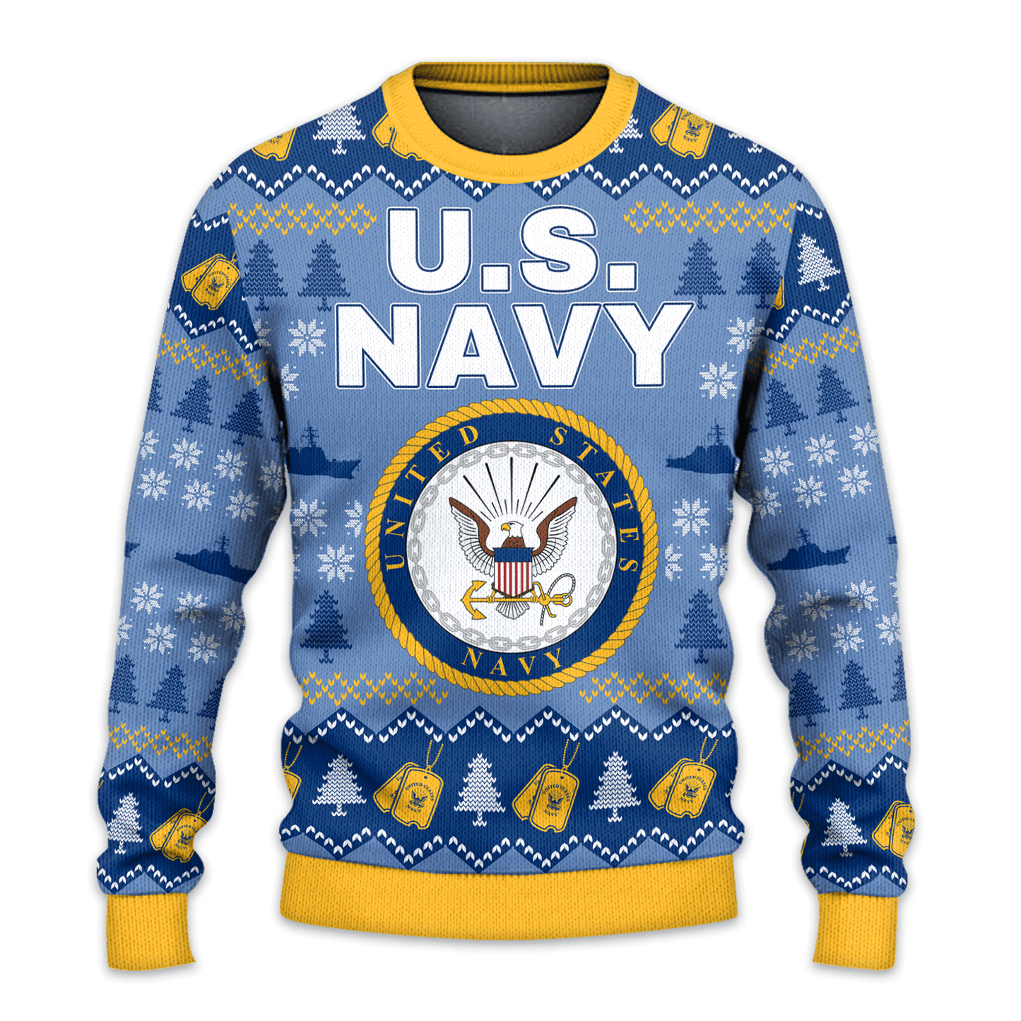 US NAVY 250th Years Of Service All-Over-Print Sweater