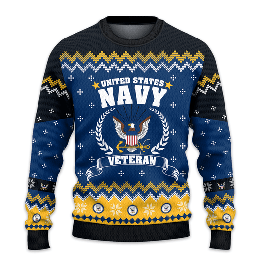 US NAVY 250th Years Of Service All-Over-Print Sweater