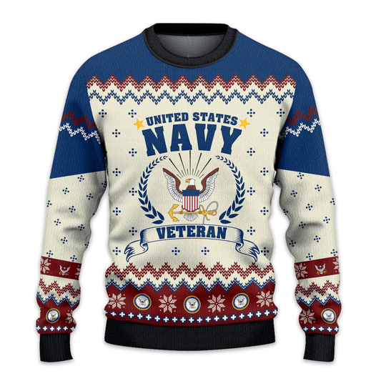 US NAVY 250th Years Of Service All-Over-Print Sweater