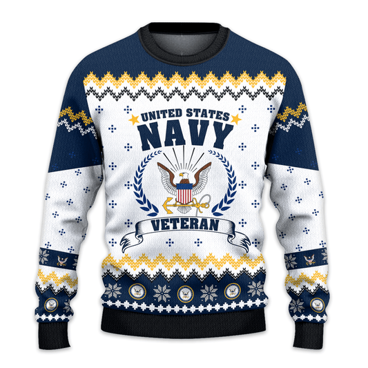 US NAVY 250th Years Of Service All-Over-Print Sweater