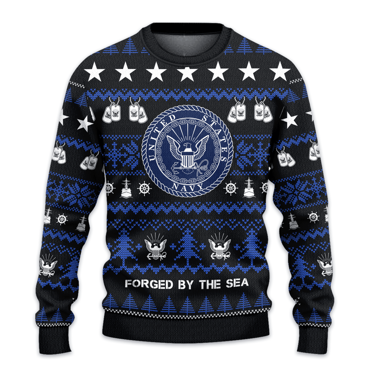 US NAVY 250th Years Of Service All-Over-Print Sweater