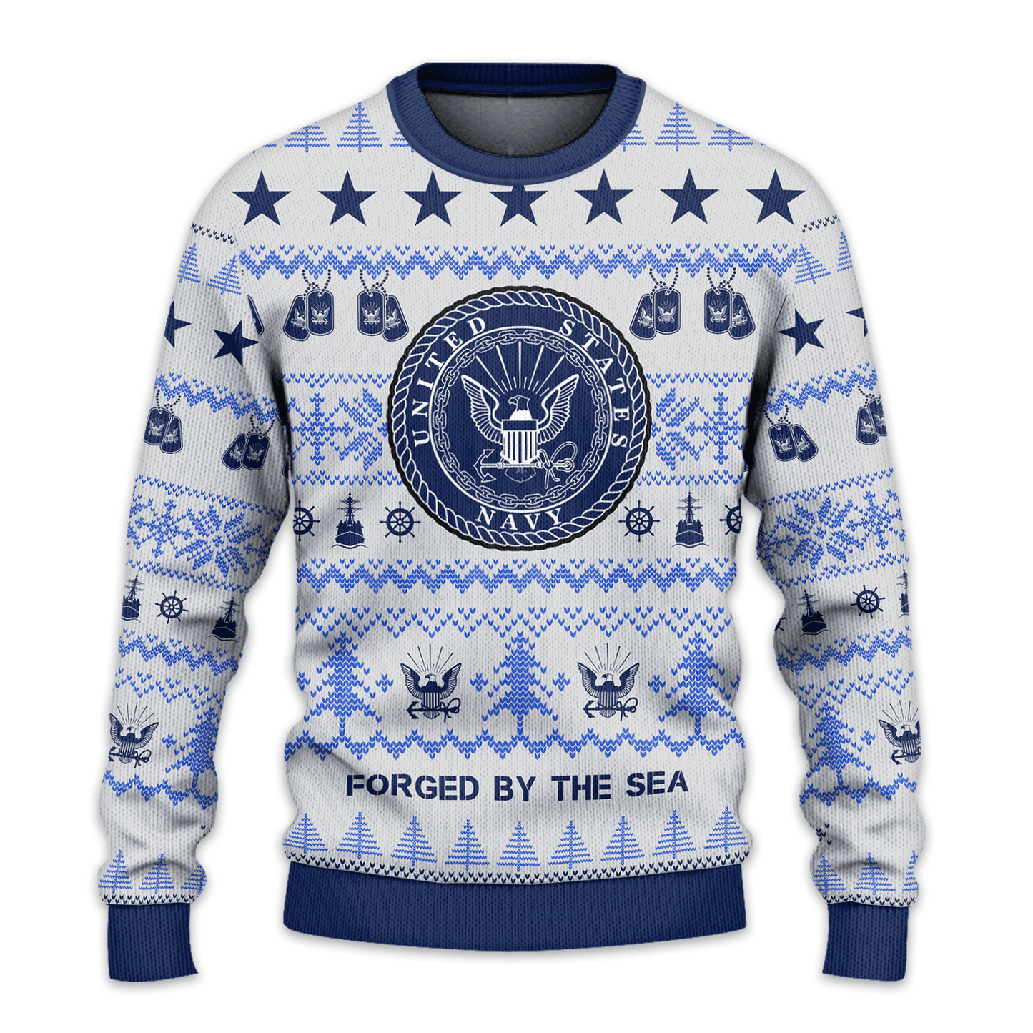US NAVY 250th Years Of Service All-Over-Print Sweater