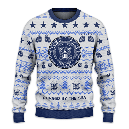 US NAVY 250th Years Of Service All-Over-Print Sweater