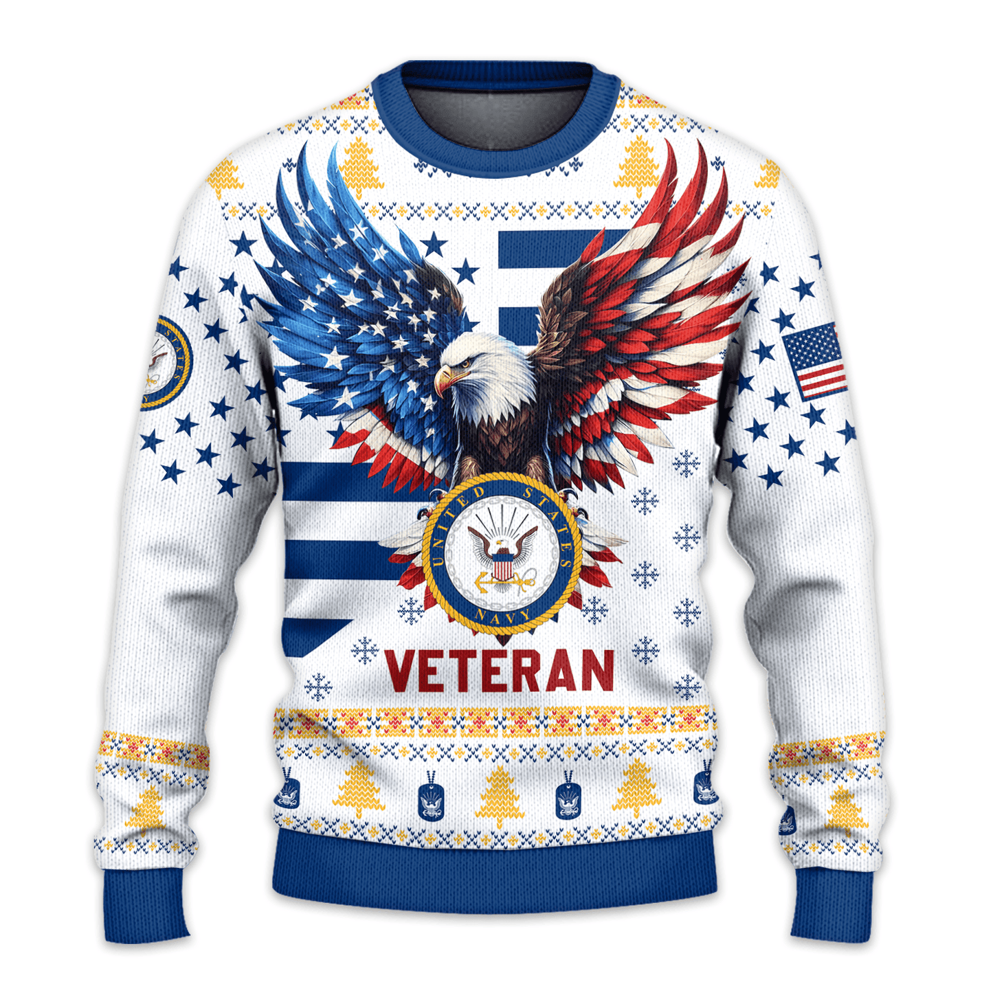 US NAVY 250th Years Of Service All-Over-Print Sweater