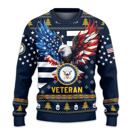 US NAVY 250th Years Of Service All-Over-Print Sweater