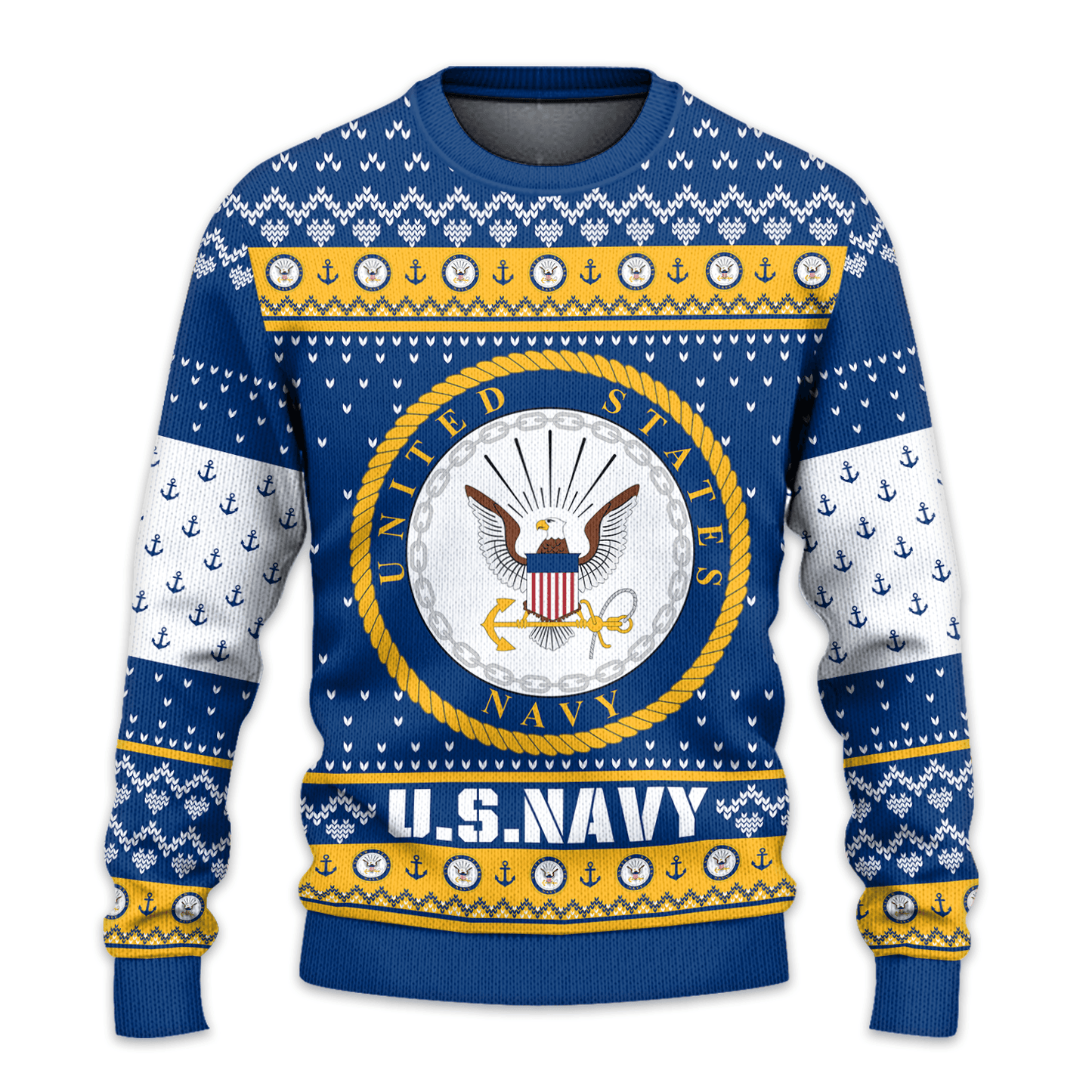 US NAVY 250th Years Of Service All-Over-Print Sweater