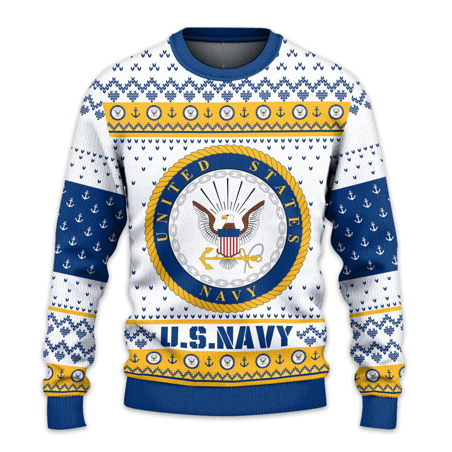 US NAVY 250th Years Of Service All-Over-Print Sweater