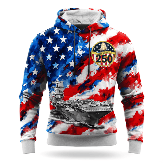 US NAVY 250th Years Of Service All-over Hoodie