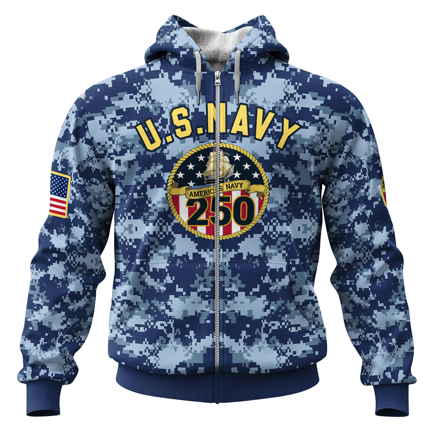 US NAVY 250th Years Of Service All-over Hoodie
