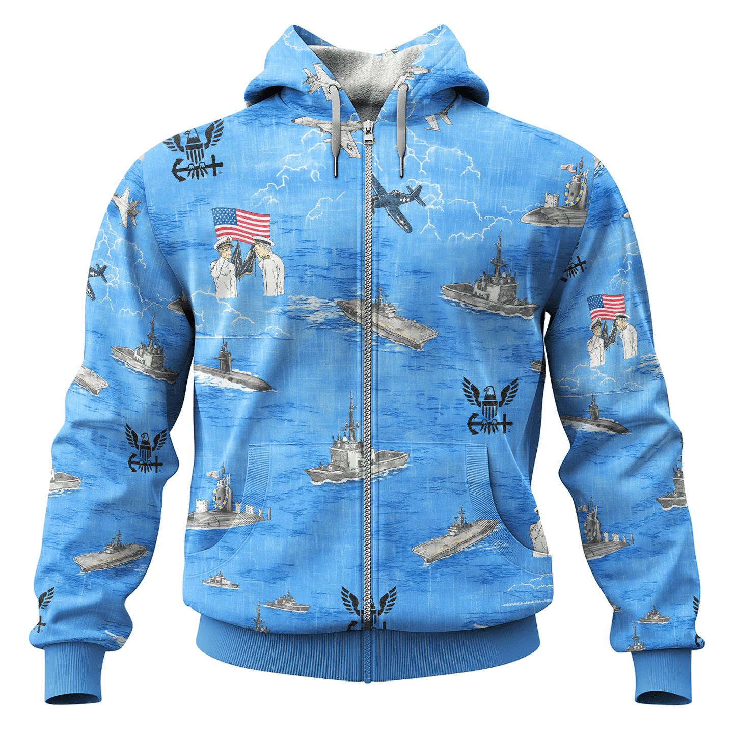 US NAVY 250th Years Of Service All-over Hoodie