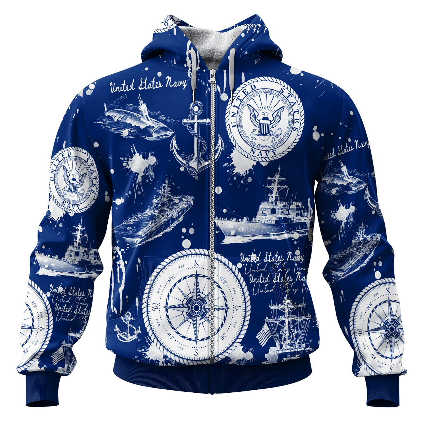 US NAVY 250th Years Of Service All-over Hoodie