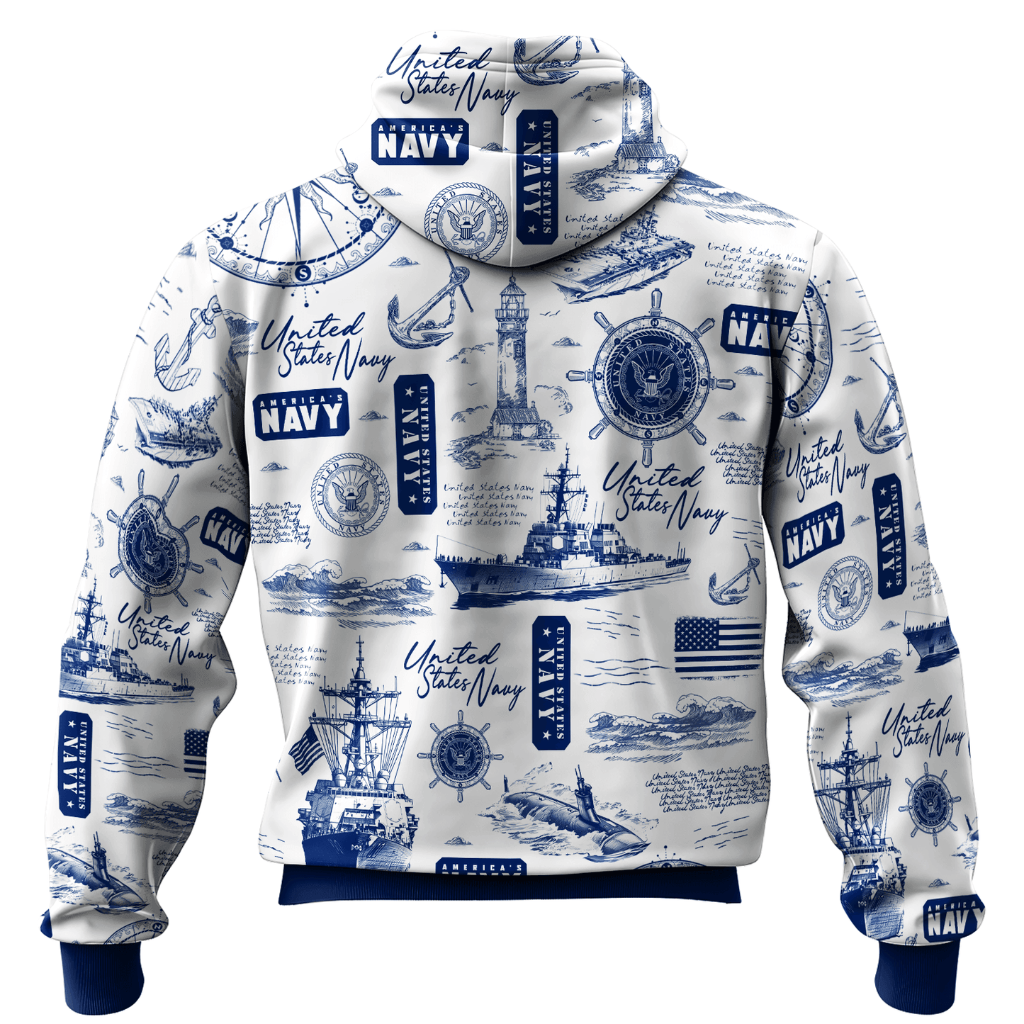 US NAVY 250th Years Of Service All-over Hoodie
