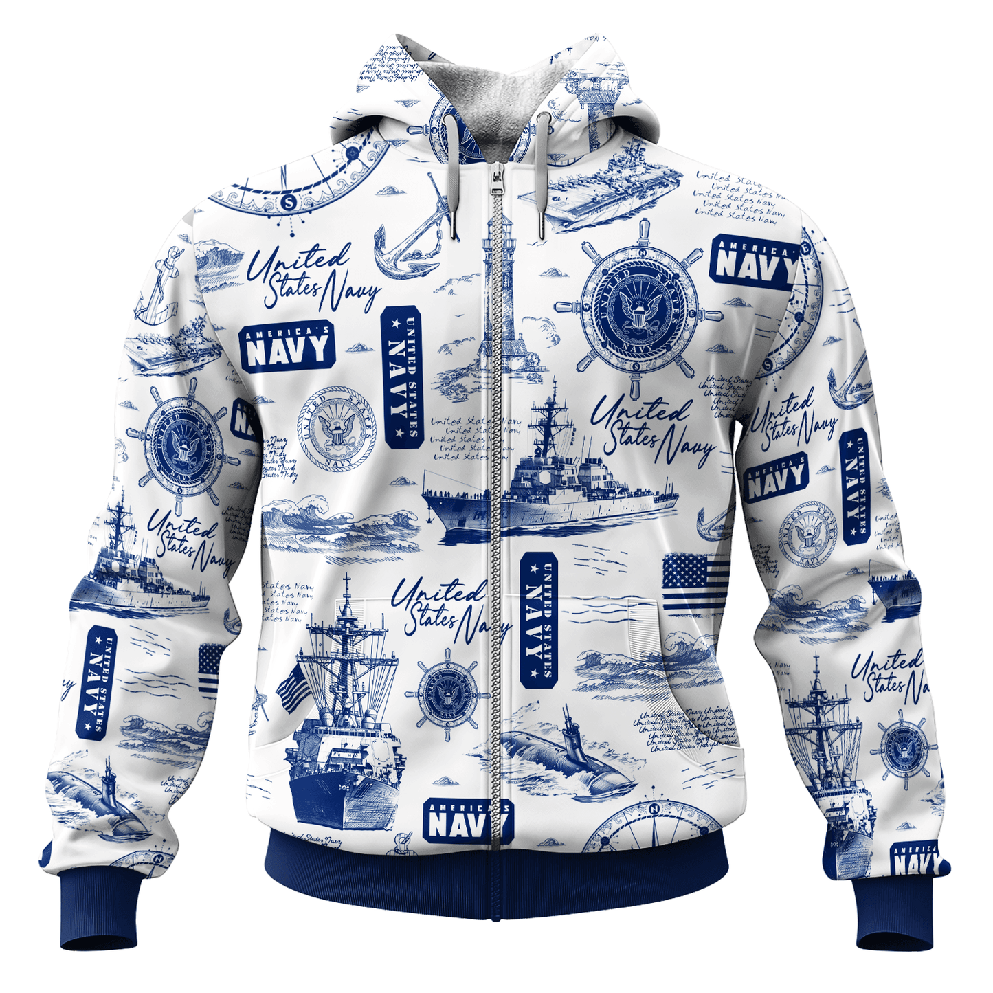 US NAVY 250th Years Of Service All-over Hoodie