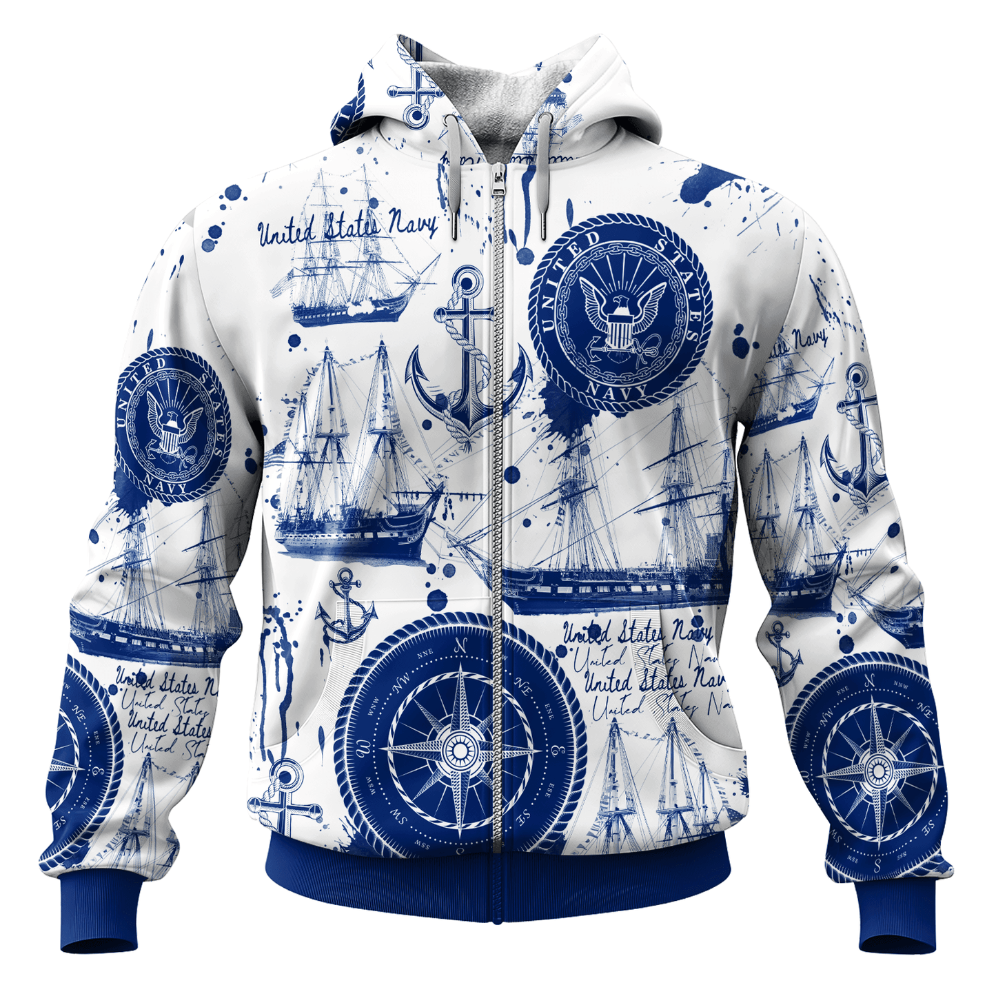 US NAVY 250th Years Of Service All-over Hoodie