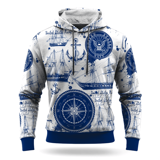 US NAVY 250th Years Of Service All-over Hoodie