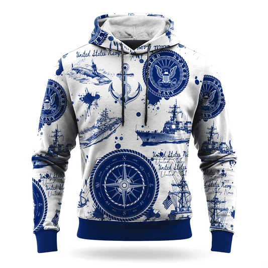 US NAVY 250th Years Of Service All-over Hoodie