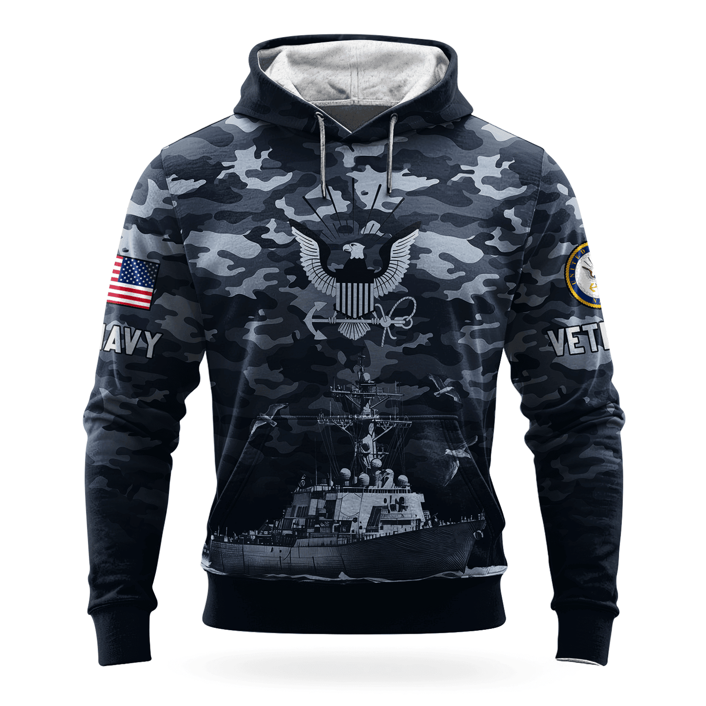 US NAVY 250th Years Of Service All-over Hoodie