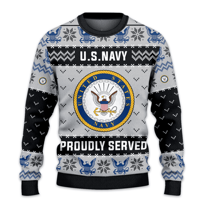 US NAVY 250th Years Of Service All-Over-Print Sweater