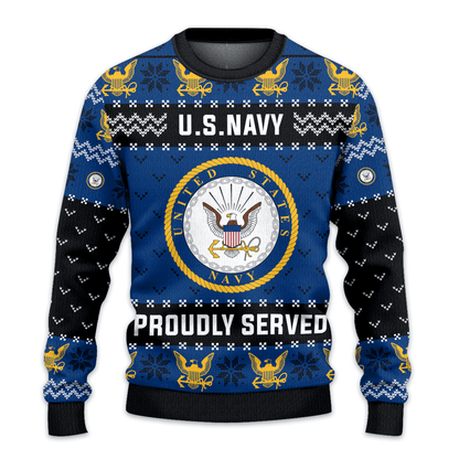 US NAVY 250th Years Of Service All-Over-Print Sweater