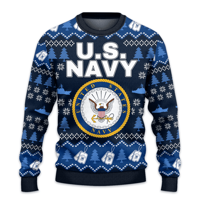 US NAVY 250th Years Of Service All-Over-Print Sweater