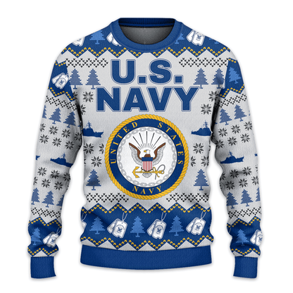 US NAVY 250th Years Of Service All-Over-Print Sweater