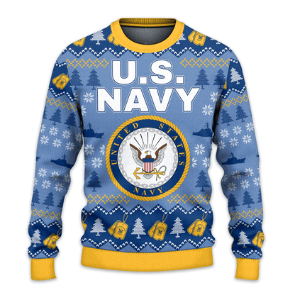 US NAVY 250th Years Of Service All-Over-Print Sweater