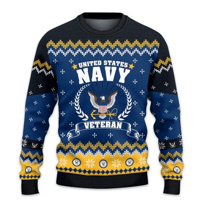US NAVY 250th Years Of Service All-Over-Print Sweater