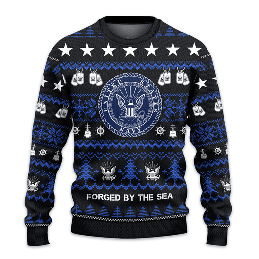US NAVY 250th Years Of Service All-Over-Print Sweater