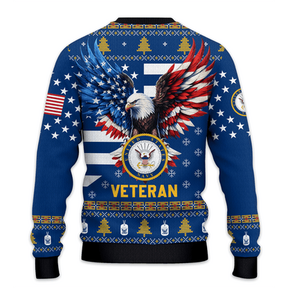 US NAVY 250th Years Of Service All-Over-Print Sweater