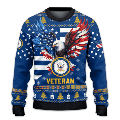 US NAVY 250th Years Of Service All-Over-Print Sweater