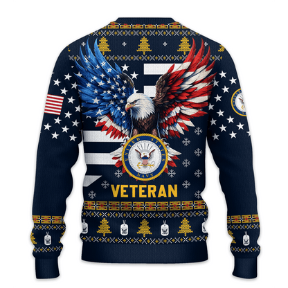 US NAVY 250th Years Of Service All-Over-Print Sweater