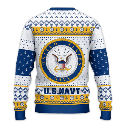 US NAVY 250th Years Of Service All-Over-Print Sweater