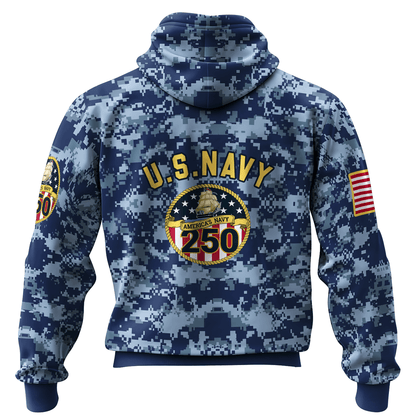 US NAVY 250th Years Of Service All-over Hoodie