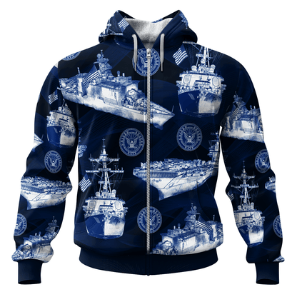 US NAVY 250th Years Of Service All-over Hoodie
