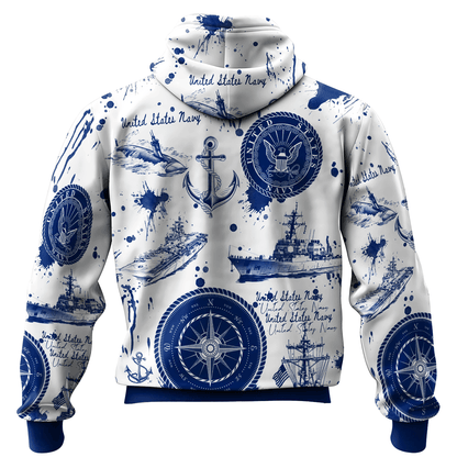 US NAVY 250th Years Of Service All-over Hoodie