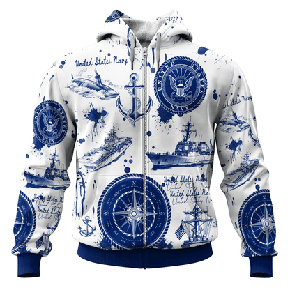 US NAVY 250th Years Of Service All-over Hoodie