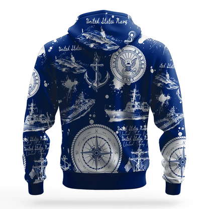 US NAVY 250th Years Of Service All-over Hoodie