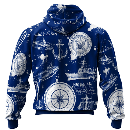 US NAVY 250th Years Of Service All-over Hoodie