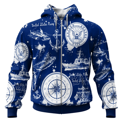 US NAVY 250th Years Of Service All-over Hoodie
