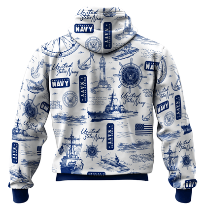 US NAVY 250th Years Of Service All-over Hoodie